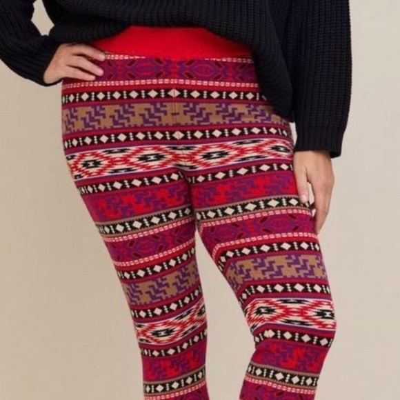 Torrid Colorblock Sweater Leggings (Size 4) - Picture 1 of 6
